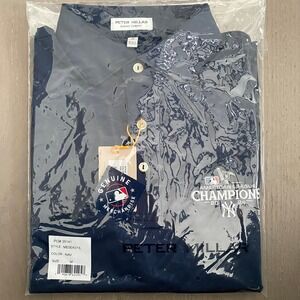 Peter Millar‎ Solid Performance Jersey Polo Sz M New York Yankees 2024 Champions